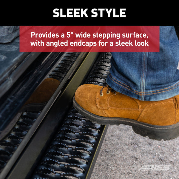 SlimGrip 5" x 88" Black Running Boards, Select Nissan Titan, Titan XD