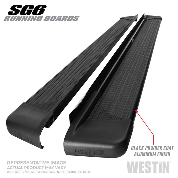 SG6 Running Boards-Black Aluminum Running Board 79 inches