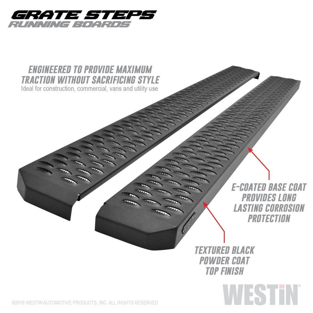 Grate Steps Running Boards-Textured Black Running Boards 68 inches