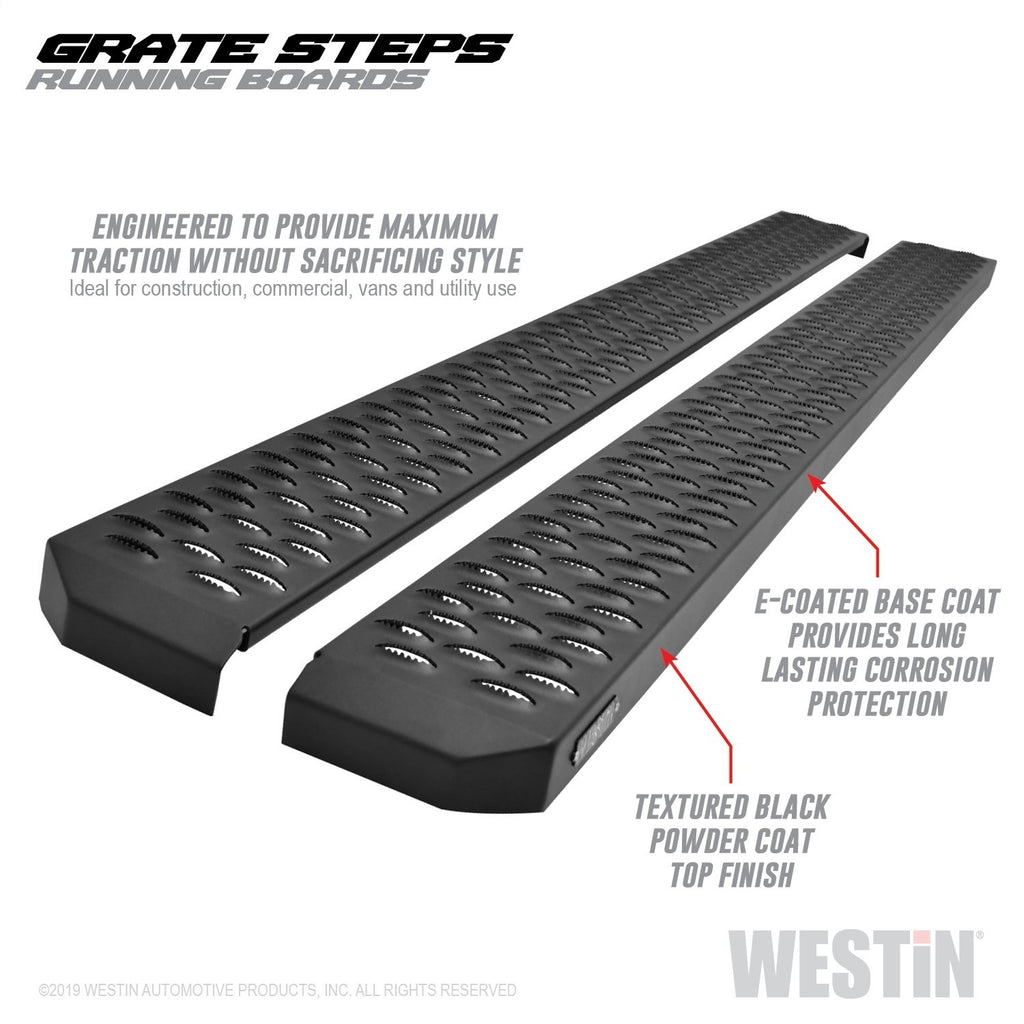 Grate Steps Running Boards-Textured Black Running Boards 75 inches