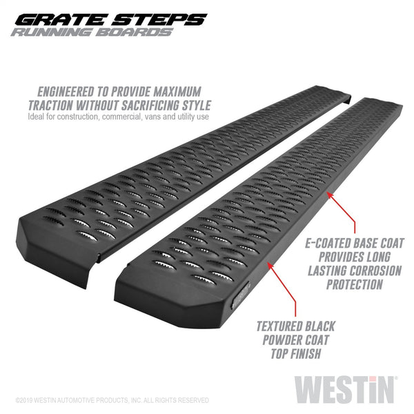 Grate Steps Running Boards-Textured Black Running Boards 75 inches