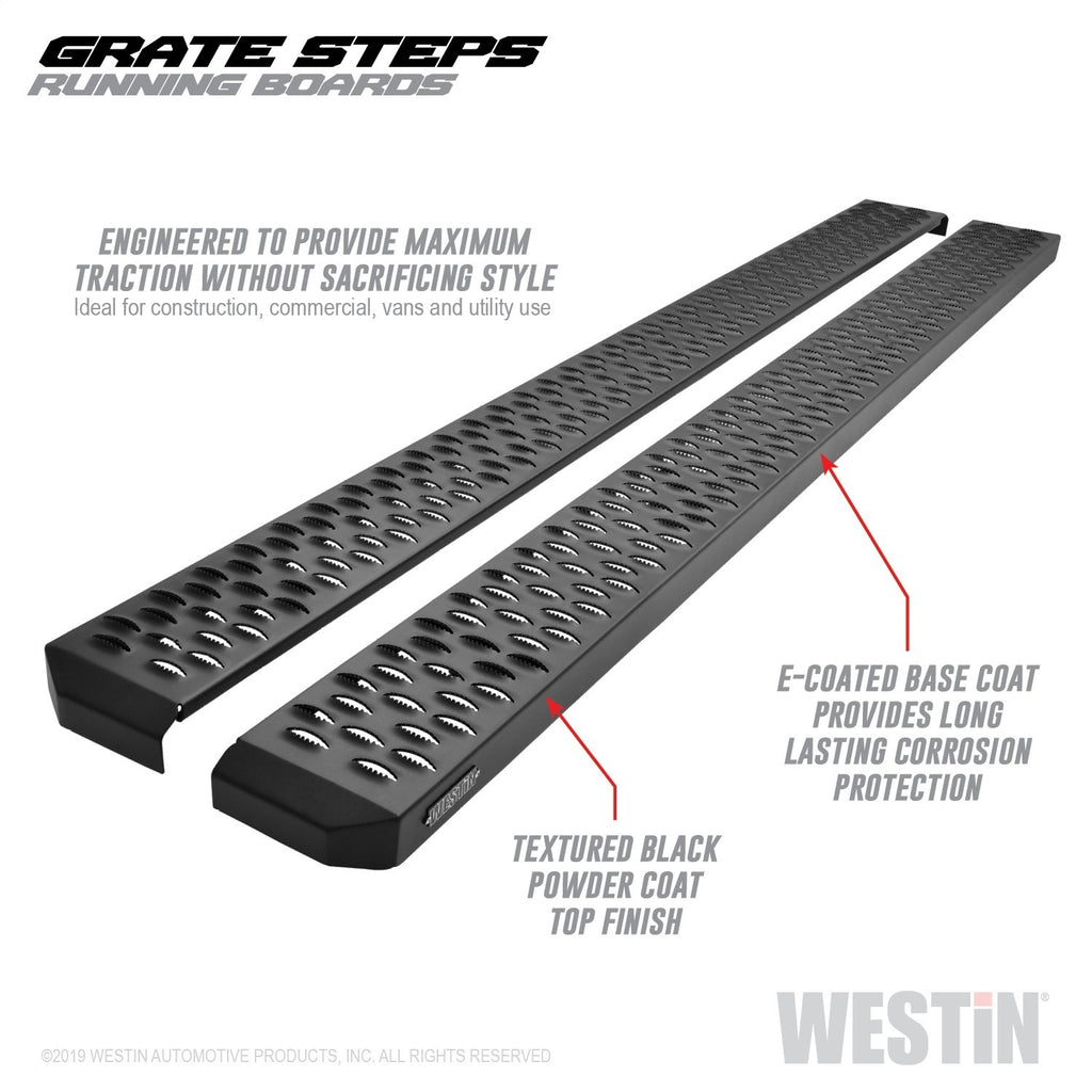 Grate Steps Running Boards-Textured Black Running Boards 79 inches