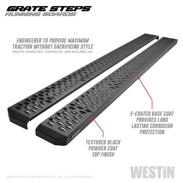 Grate Steps Running Boards-Textured Black Running Boards 79 inches