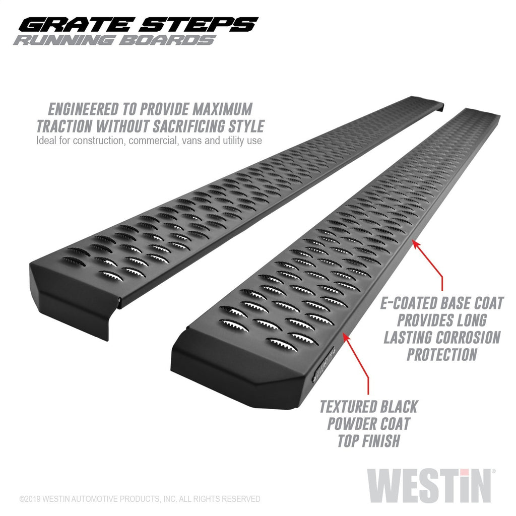 Grate Steps Running Boards-Textured Black Running Boards 90 inches