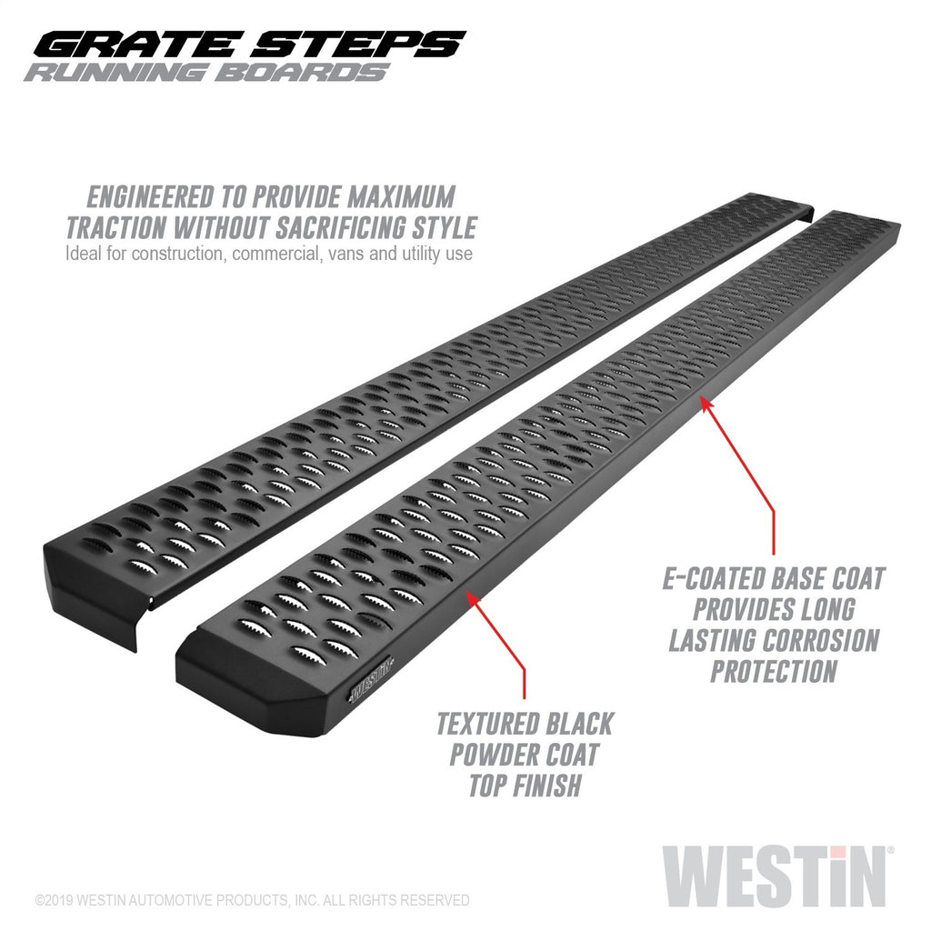 Grate Steps Running Boards-Textured Black Running Boards 86 inches