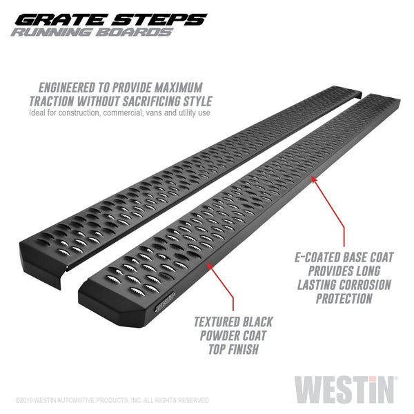 Grate Steps Running Boards-Textured Black Running Boards 86 inches