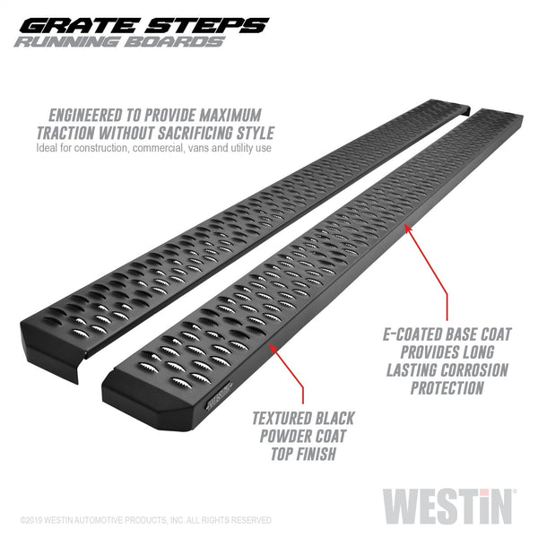 Grate Steps Running Boards-Textured Black Running Boards 83 inches