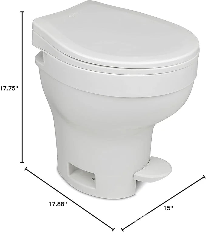 Aqua-Magic VI RV Toilet Foot Pedal Flush / High Profile / White - Thetford