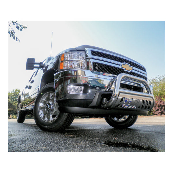 3" Polished Stainless Bull Bar, Select Chevy Silverado, GMC Sierra 2500, 3500 HD
