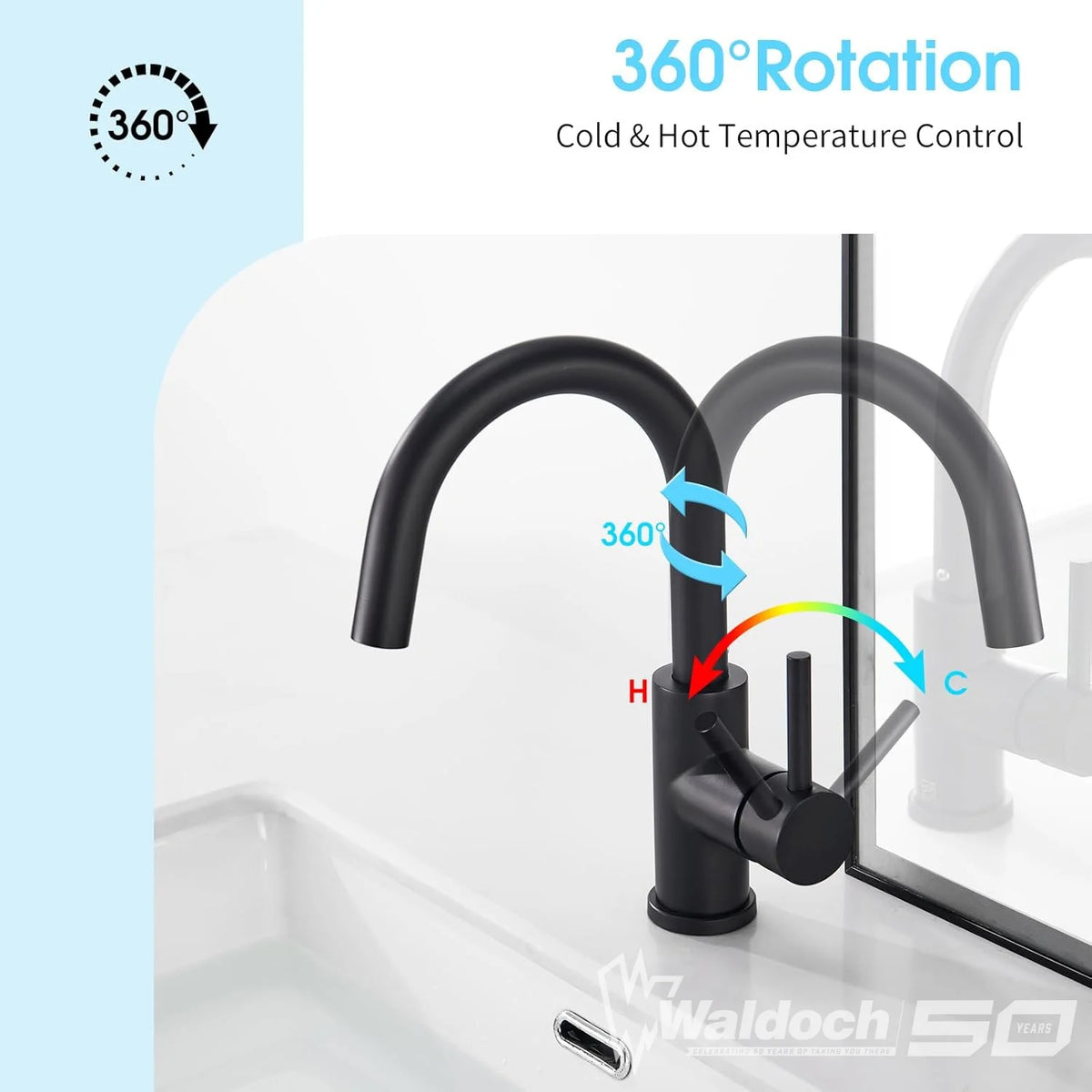 KITCHEN FAUCET BLACK - CABANA REAR FAUCET