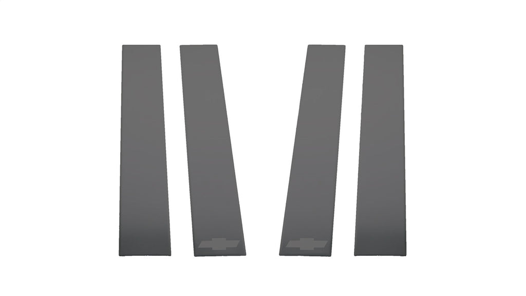 GM Black Platinum Pillar Posts-2020-2020 Silverado HD 2500/3500 - Chevrolet Bow Tie Etch - Crew Cab / Double Cab (6 Pcs)