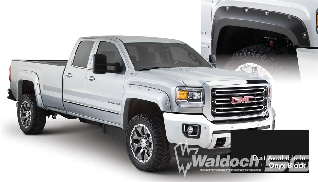 REALTRUCK BUSHWACKER POCKET PAINTED FENDER FLARES 2025 GMC SIERRA 2500, 6'9" BED