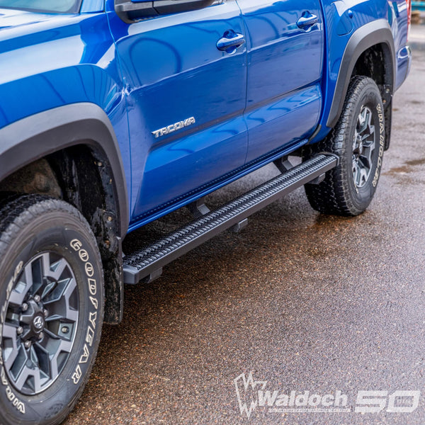 SlimGrip 5" x 88" Black Aluminum Running Boards, Select Toyota Tacoma