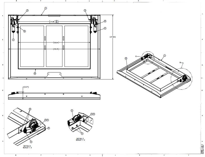 POWER FLIP DOWN TV MOUNT ASSEMBLY FOR 32" TV