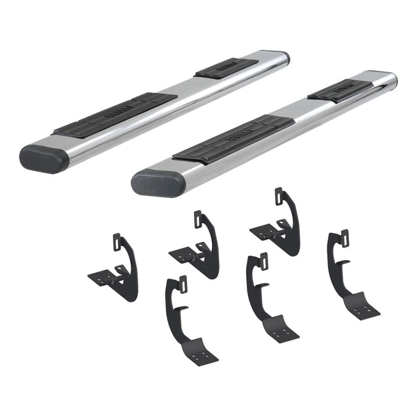 6" x 75" Polished Stainless Oval Side Bars, Select Silverado, Sierra