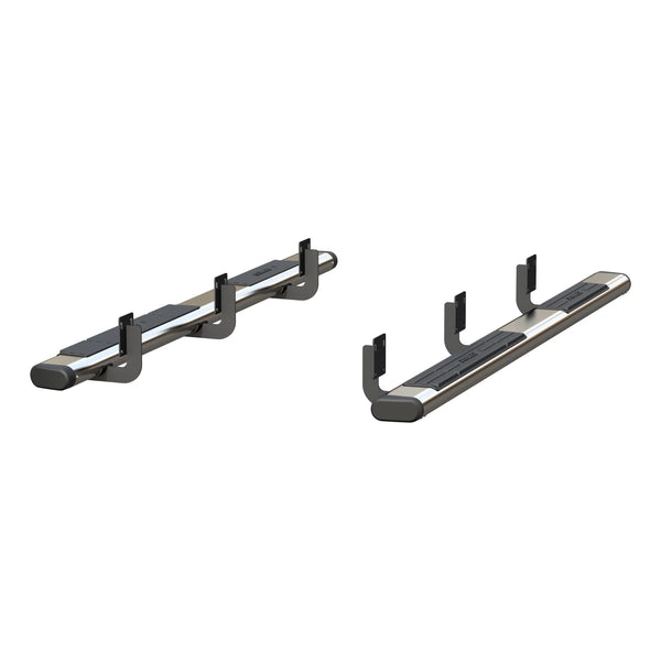6" x 85" Polished Stainless Oval Side Bars, Select Ford F250, F350, F450, F550  Aries