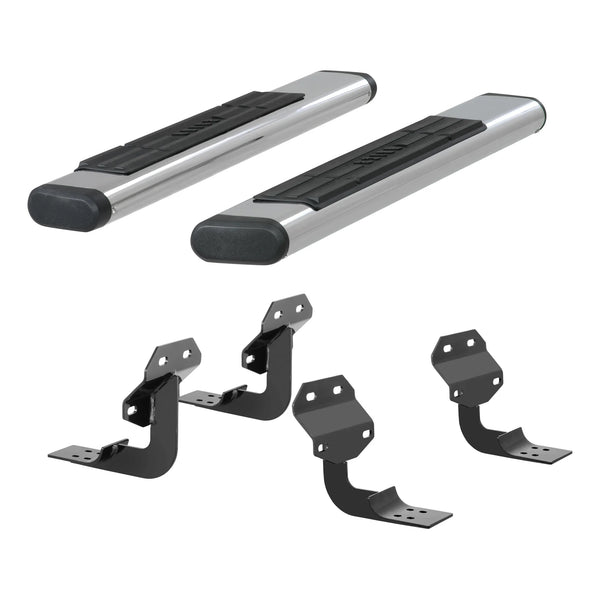 6" x 53" Polished Stainless Oval Side Bars, Select Ford F-Series