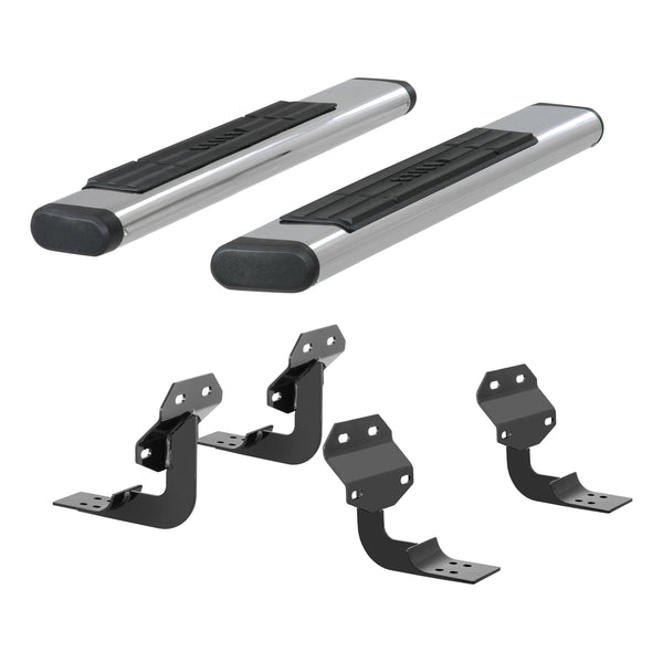 6" x 53" Polished Stainless Oval Side Bars, Select Ford F-Series