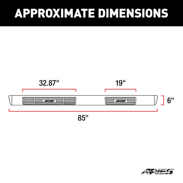 6" x 85" Polished Stainless Oval Side Bars, Select Nissan Titan, XD, Armada
