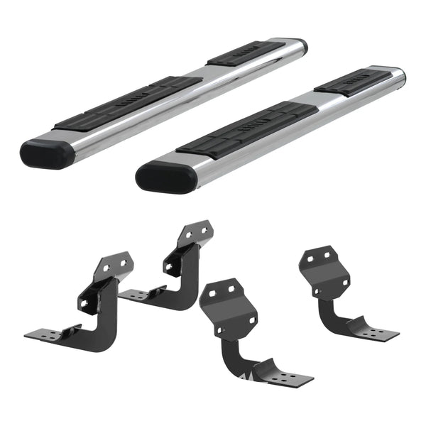 6" x 75" Polished Stainless Oval Side Bars, Select Ford F-Series