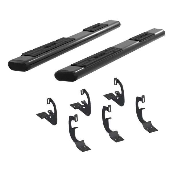 6" x 75" Black Aluminum Oval Side Bars, Select Chevrolet Silverado, GMC Sierra  Aries
