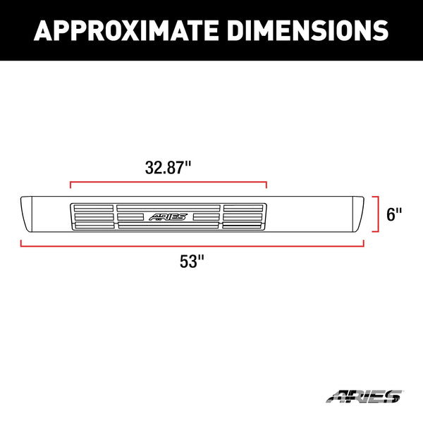 6" x 53" Black Aluminum Oval Side Bars, Select Toyota Tundra  Aries