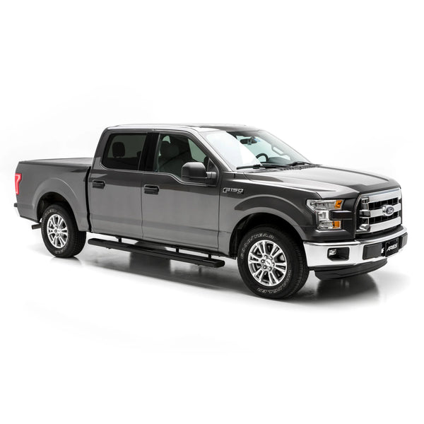 6" x 75" Black Aluminum Oval Side Bars, Select Ford F-Series