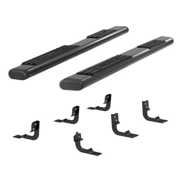 6" x 85" Black Aluminum Oval Side Bars, Select Dodge, Ram 1500, 2500, 3500