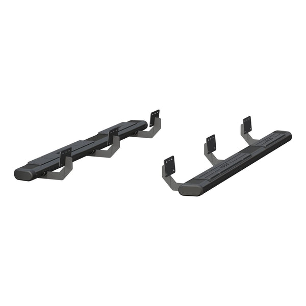 6" x 75" Black Aluminum Oval Side Bars, Select Ram 1500 Quad Cab