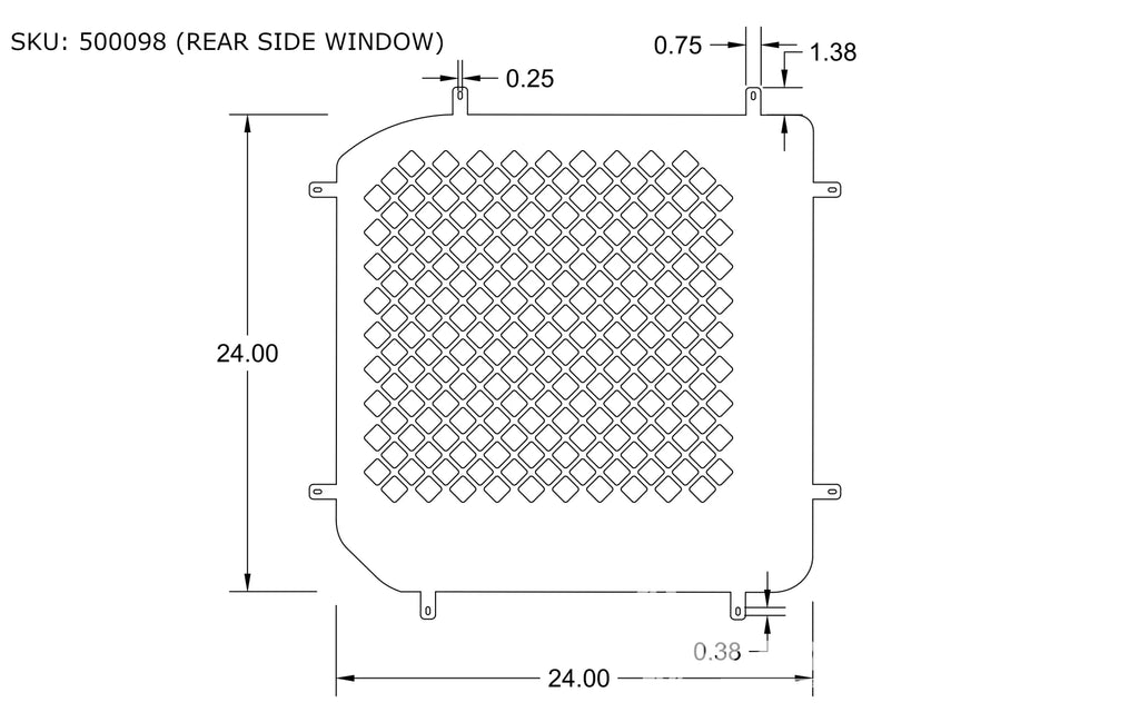 WALDOCH PROMASTER REAR SIDE WINDOW STEEL SCREEN