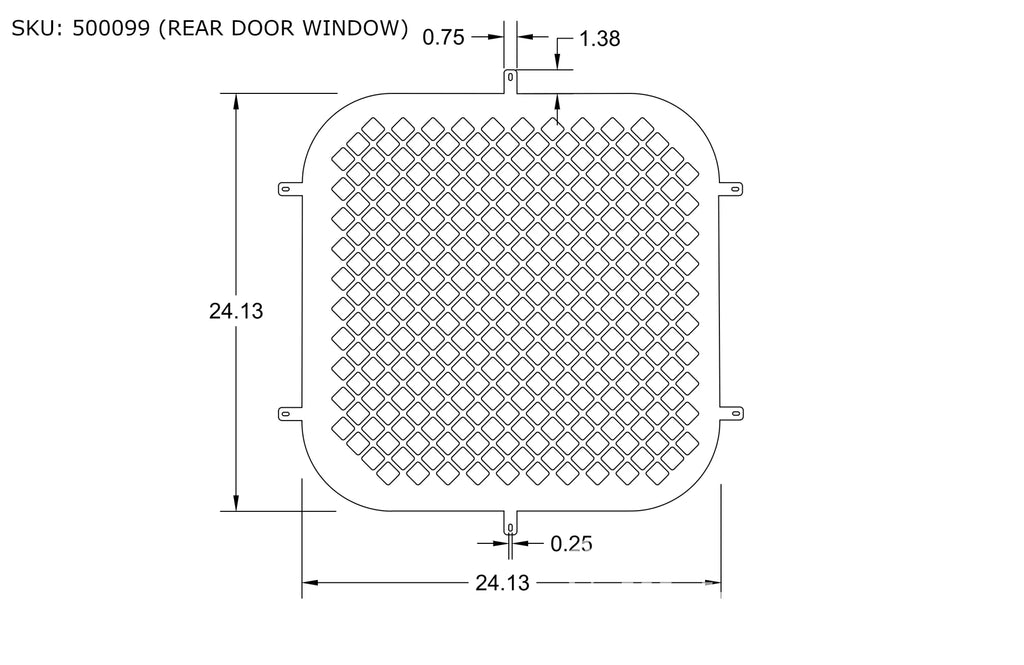 WALDOCH PROMASTER REAR DOOR WINDOW STEEL SCREEN