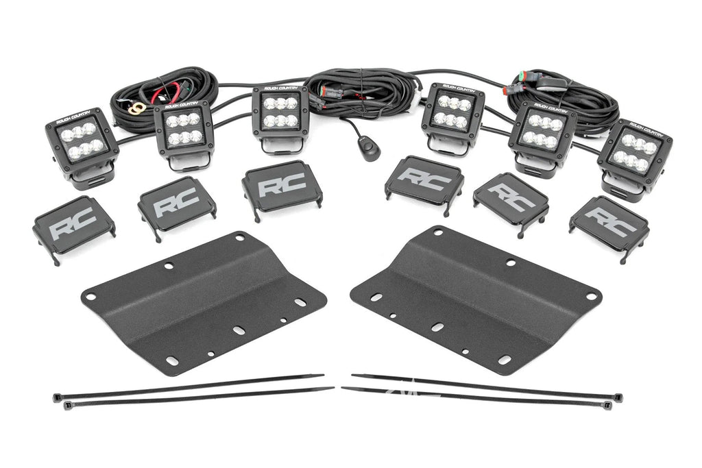 LED Light Kit | Fog Mount | Triple 2" Black Pair | Spot | Ford Bronco (21-25)