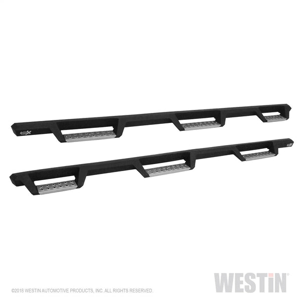 HDX Stainless Drop Wheel-to-Wheel Nerf Step Bars-Silverado/Sierra 1500 Double Cab 2014-2018 (6.5' Bed); Silverado LD/Sierra 1500 Limited Double Cab 2019 (6.5' Bed); 2500/3500 Double Cab 2015-2019 (6.5' Bed) & Dually (8 ft Bed)