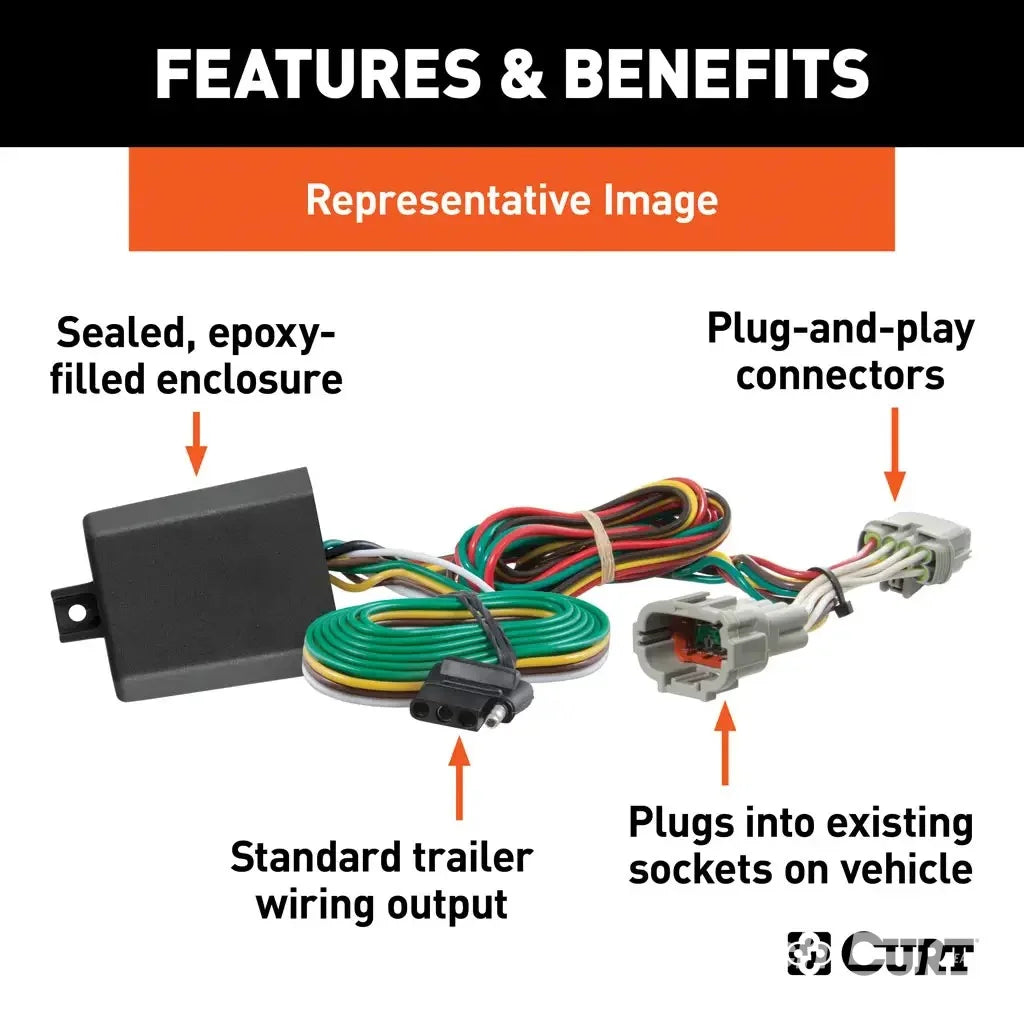 Custom Wiring Harness, 4-Way Flat Output, Select Toyota Tacoma