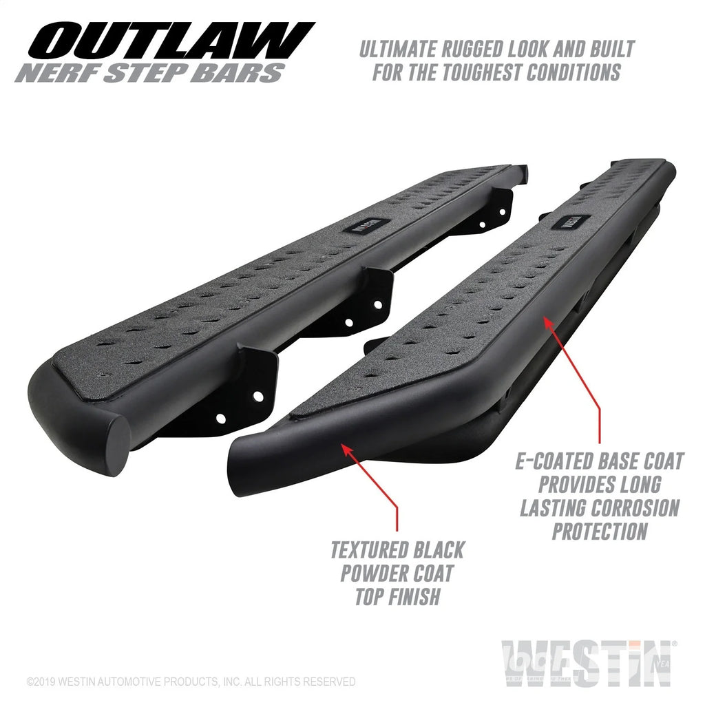 Outlaw Nerf Step Bars-Silverado/Sierra 1500 Double Cab 2014-2018; Silverado LD/Sierra 1500 Limited Double Cab 2019; 2500/3500 Double Cab 2015-2019