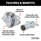 4-Way Round Connector Plug & Socket (Packaged)