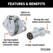 4-Way Round Connector Plug & Socket (Packaged)
