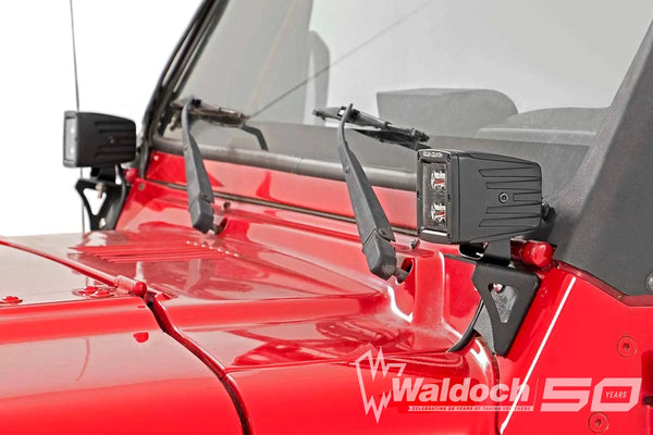 Light Mounts | Lower Windshield | Jeep Wrangler TJ (97-06)/Wrangler Unlimited (04-06)