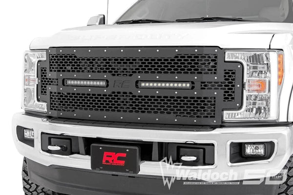 Mesh Grille | 12" Dual Row LED | Black | Ford F-250/F-350 Super Duty (17-19)