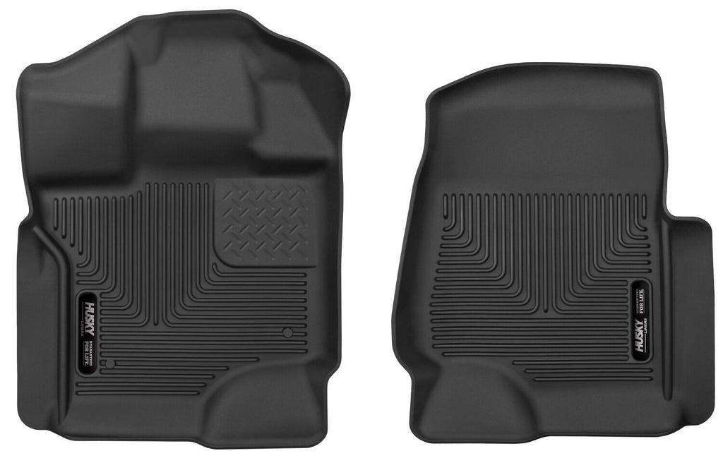 Husky Liners Weatherbeater | Fits 2015 - 2023 Ford F - 150 SuperCrew/SuperCab/Lightning, Front Row Liner, Black |