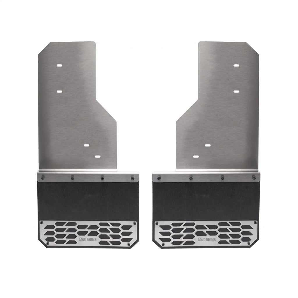 Mud Skins Solid -  Brushed Stainless Steel -Chevrolet Silverado HD / GMC Sierra HD - (Fits Front) - Set of 2