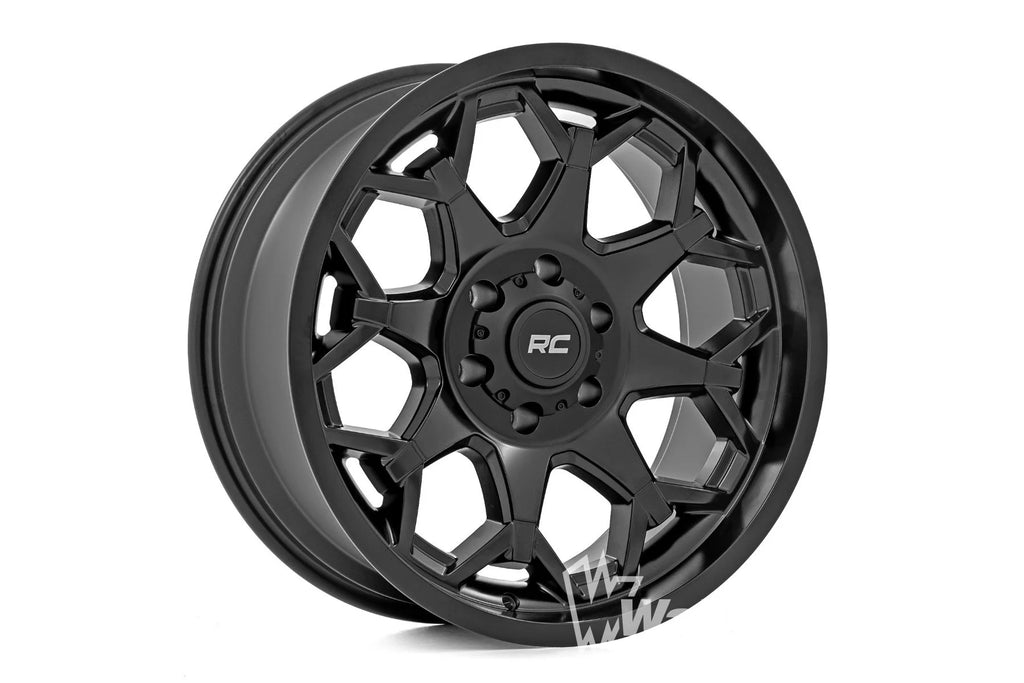 Rough Country 80 Series Wheel | One-Piece | Semi Gloss Black | 20x10 | 5x5 | -19mm