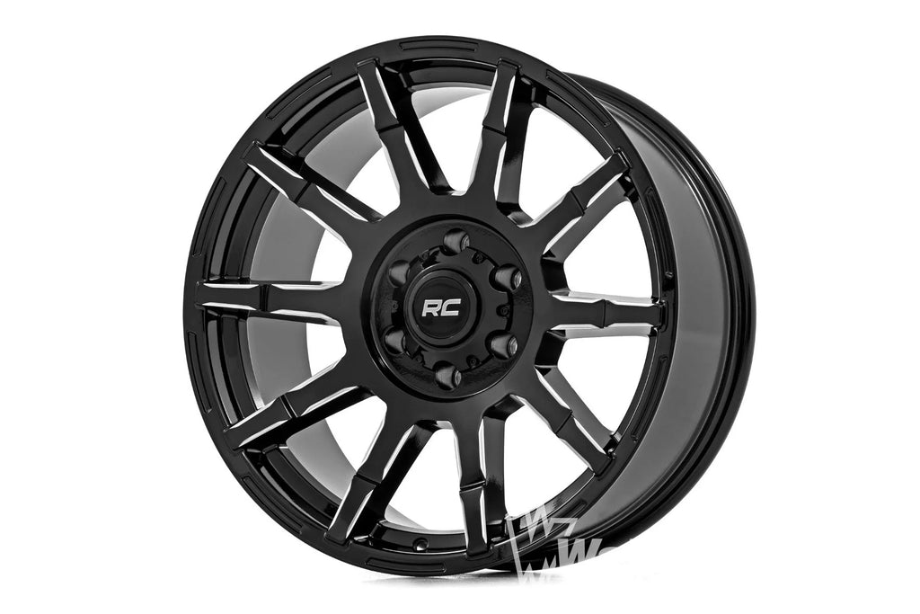Rough Country 83 Series Wheel | One-Piece | Gloss Black | 20x9 | 8x180 | -12mm