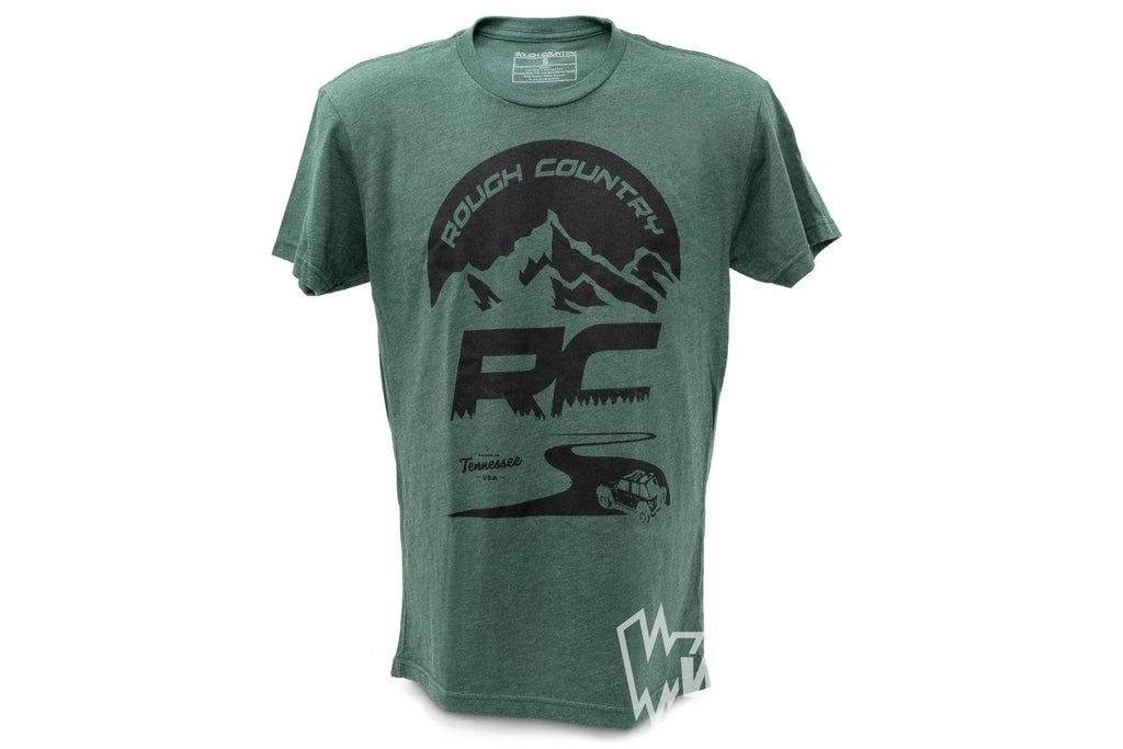 Rough Country T-Shirt | RC Mountains | Forest Green | LG