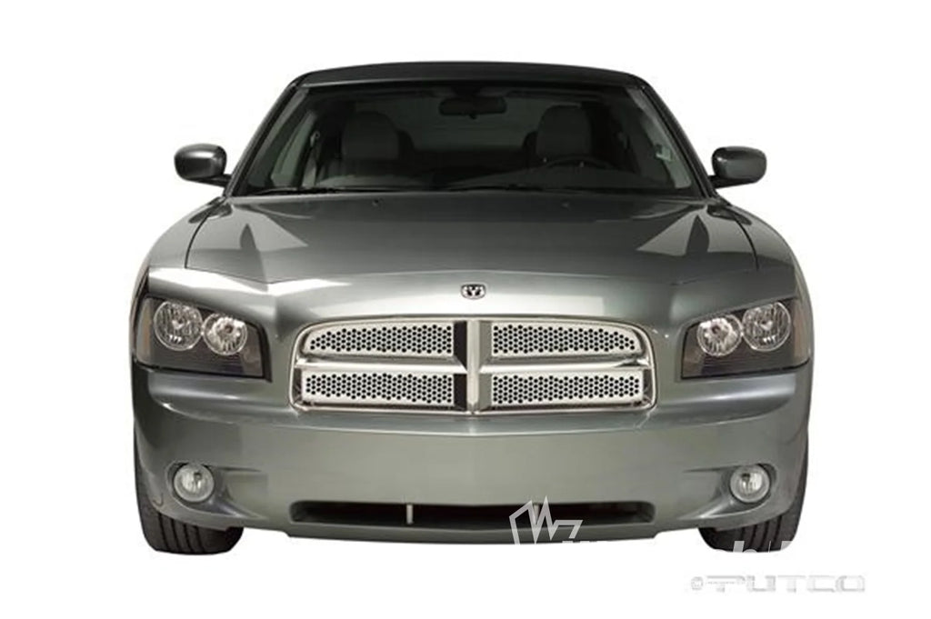 Punch Stainless Steel Grilles-Dodge Charger (Honeycomb Style) - Main Grille