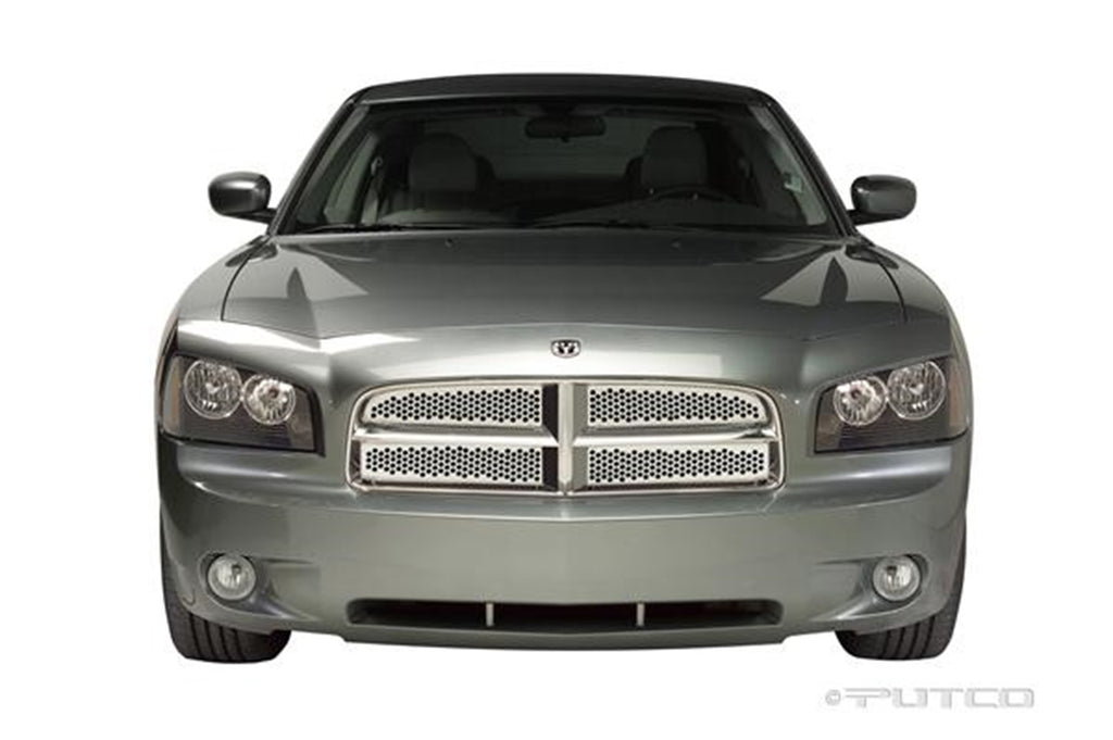 Punch Stainless Steel Grilles-Dodge Charger (Honeycomb Style) - Main Grille