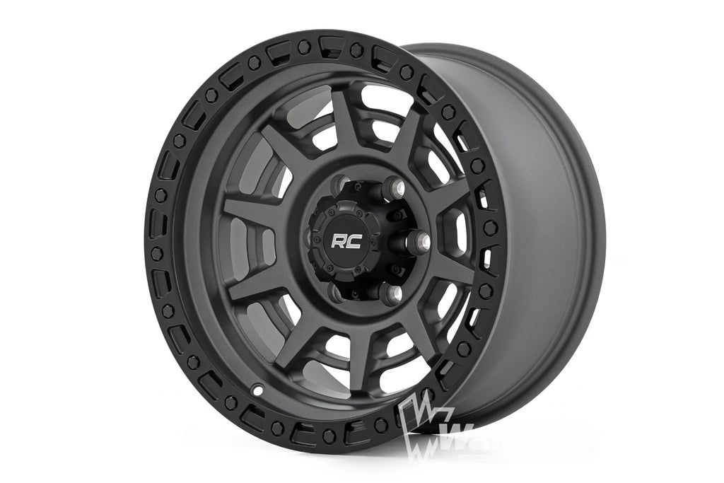 Rough Country 85 Series Wheel | Simulated Beadlock | Gunmetal Gray/Black | 17x9 | 5x5.5 | -0mm