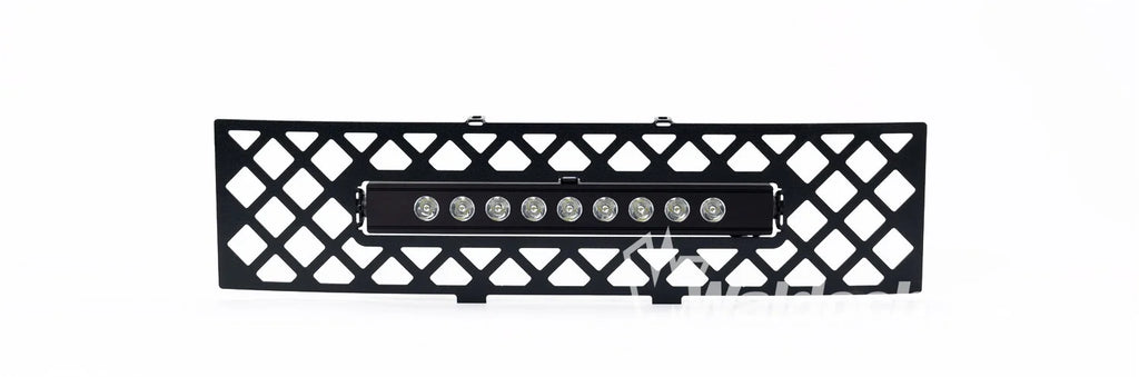 Bumper Grille Inserts-Ford F-150 - EcoBoost GRILLE - Black Stainless Steel Diamond and 10" Luminix Light Bar