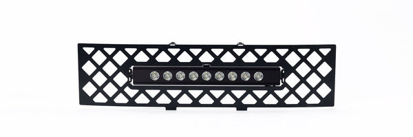 Bumper Grille Inserts-Ford F-150 - EcoBoost GRILLE - Black Stainless Steel Diamond and 10" Luminix Light Bar
