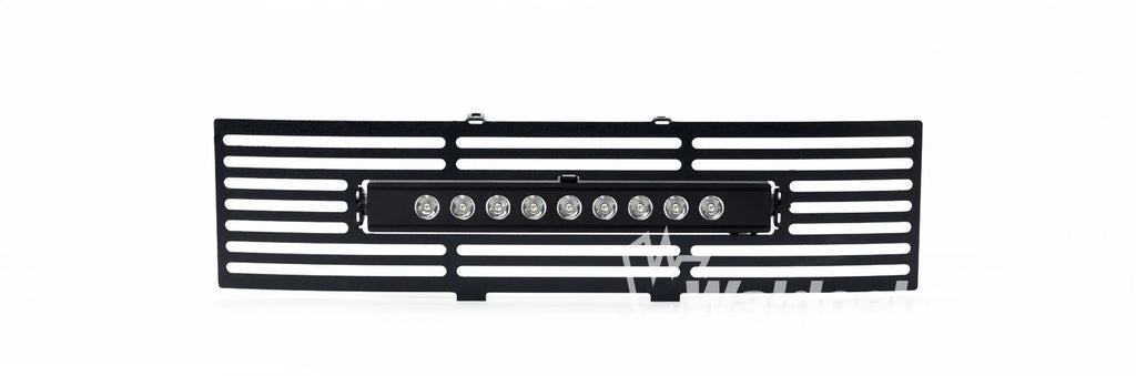 Bumper Grille Inserts-Ford F-150 - EcoBoost GRILLE - Black SS Bar and 10" Luminix Light Bar